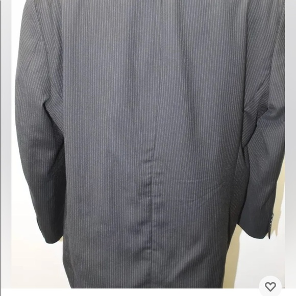 Calvin Klein Men's Blazer Pin Stripe Black 46R Made In Canada 100% Wool - Picture 9 of 11